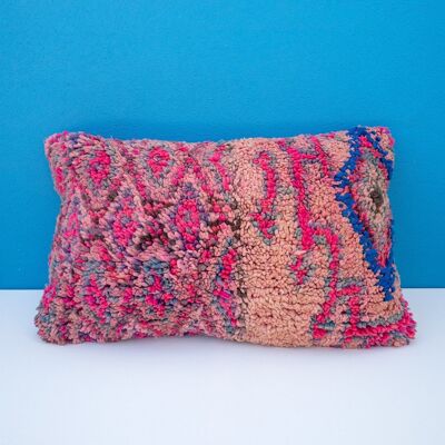 HANDMADE MOROCCAN WOOL PILLOW - VINTAGE BENI MGUILD 1 - 58 x 35 cm