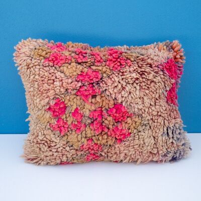 HANDMADE MOROCCAN WOOL PILLOW - VINTAGE BENI MGUILD 6 - 52 X 40 CM