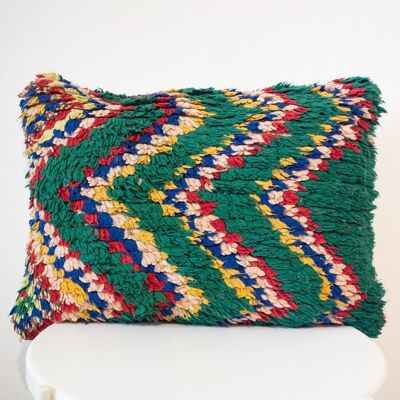 Handmade Moroccan Wool Pillow - vintage green -60 x 45 cm