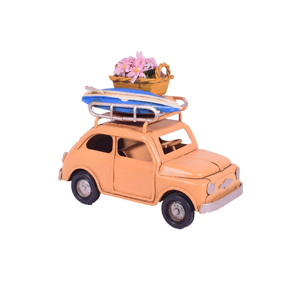 Retro gelbes Sammlerauto Miniatur aus Metall 10,5 cm