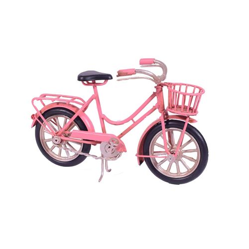 Retro Pink Metal Bicycle Miniature 16cm