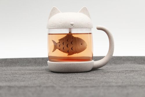 Tee Katze Becher | integriertes Tee-Ei