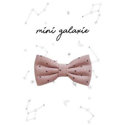 Glittery polka dot pink bow barrette