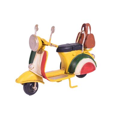 Scooter in metallo retrò in miniatura giallo 11 cm