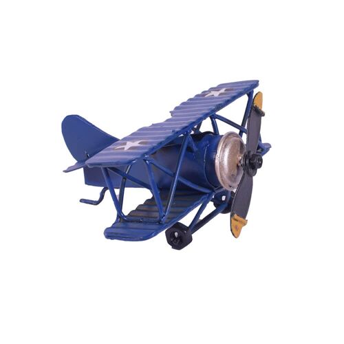 Blue Metal Airplane Miniature