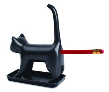 Taille-crayon chat avec son en noir 3