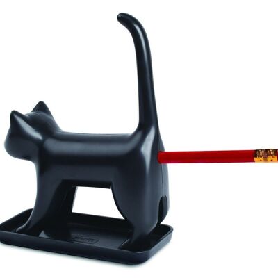 Taille-crayon chat avec son en noir