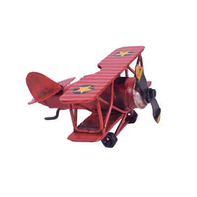 Miniatura de avión de metal rojo
