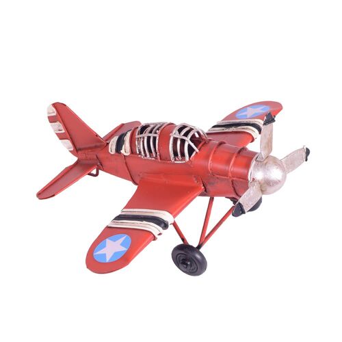 Red Metal Airplane Miniature Model 16cm