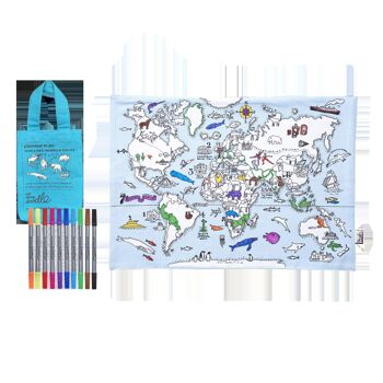 Color In World Map Set de table Arts et Artisanat Cadeau pour enfants 4