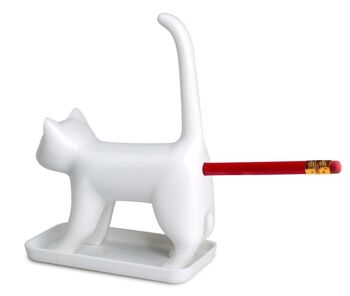 Taille-crayon chat avec son en blanc 3