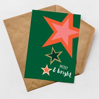 Lot de 6 cartes de Noël joyeux et lumineux 3