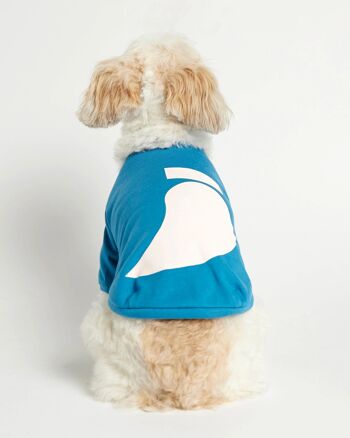 T-shirt bleu Imi en coton bio pour chien 3