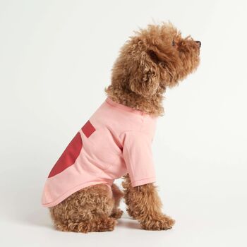 T-shirt rose pour chien en coton bio Imi 2