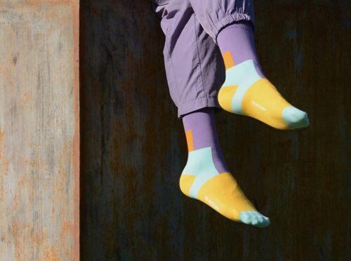 Original Socks - 'Fibonacci' - organic cotton - Orange/Violet - sustainable and comfortable double-thread knit