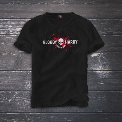 T-Shirt BLOODY HARRY avec éclaboussures, uni, taille. S-3XL