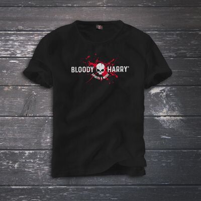 BLOODY HARRY T-Shirt with splatter, plain, size. S-3XL