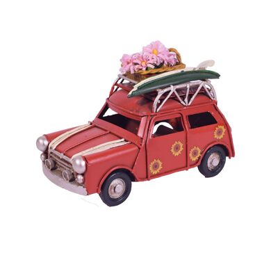 Miniatura Coleccionable Coche Retro Metal Rojo 11cm