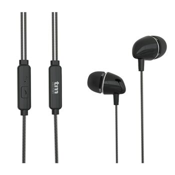 Écouteur stéréo avec coussinets en silicone avec microphone (Affichage 16 unités) - TM Electron 6