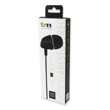 Écouteur stéréo avec coussinets en silicone avec microphone (Affichage 16 unités) - TM Electron 7