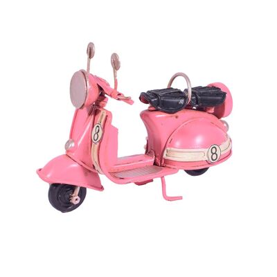 Scooter in metallo retrò in miniatura rosa 11 cm