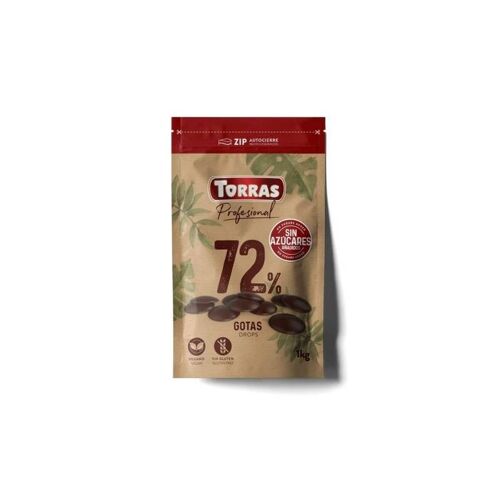 TORRAS, Lot Pistole Chocolat Noir 72 % Sans Sucre