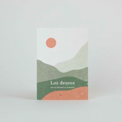 Plantable postcards. "The wishes that are planted are fulfilled" (For de alder).