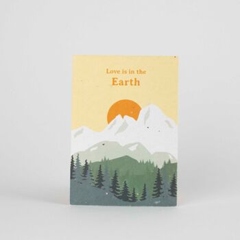 Cartes postales à planter. "L'amour est dans la terre" (Camomille). 1