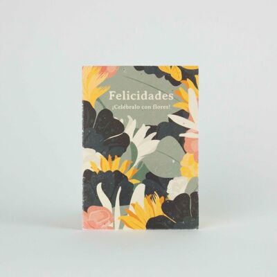 Cartoline piantabili. “Congratulazioni, festeggia con i fiori!” (mix di fiori)