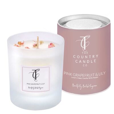 Pastels - Pink Grapefruit & Lily 30cl Glass Candle
