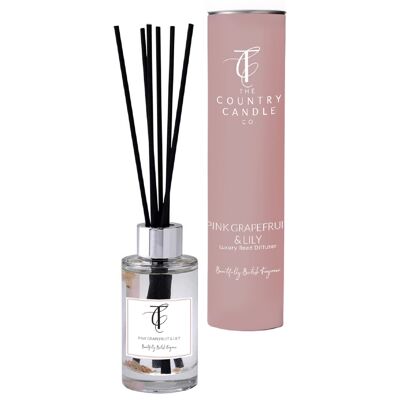 Pastellfarben - Pink Grapefruit & Lilie 100ml Rattanstäbchen-Diffusor