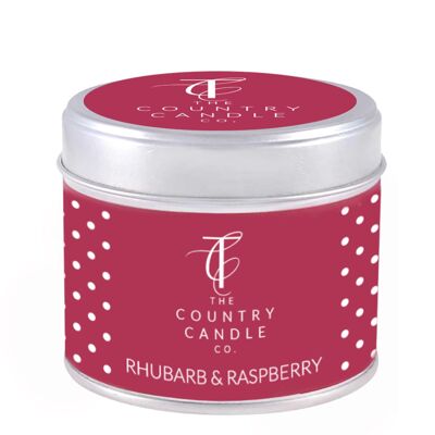 Rhubarb & Raspberry Polka Dot Candle in Tin