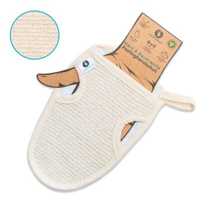 Scrub glove made from GOTS organic cotton & hemp | suitable for all skin types | reusable & vegan