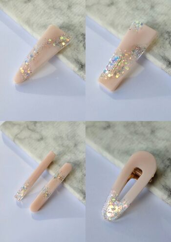 RESIN HAIR CLIP PACK - BLUSH & UNICORN DUST (10 items) 1