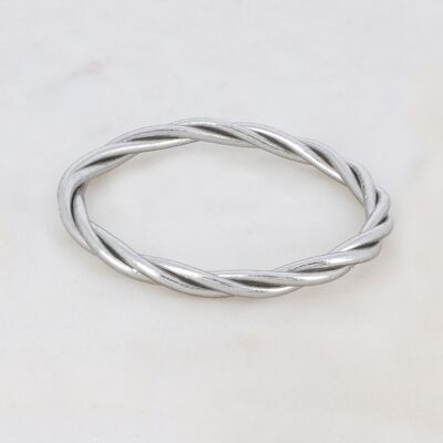 Brazalete Budista Twisted talla S - Plata oscura