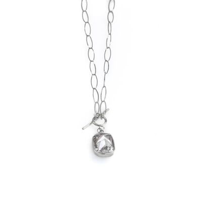 Empress Necklace-Silver - White