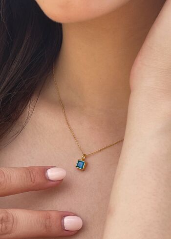 Collier Juno Or - Bleu