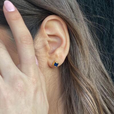 Juno Earrings Gold - Light Blue