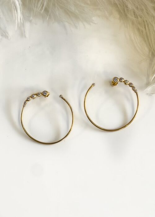 Halo Earrings Gold - Clear