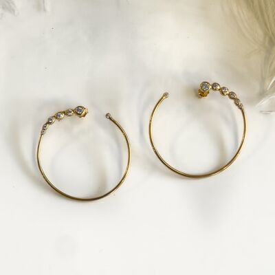 Halo Earrings Gold - Clear