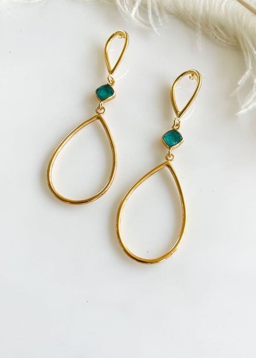 Lirika Earrings Gold - Turquoise