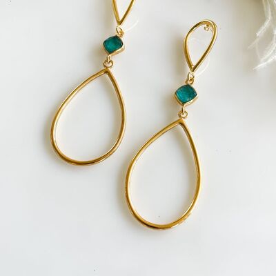 Lirika Earrings Gold - Turquoise