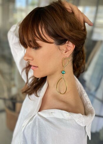 Boucles d'oreilles Lirika Or - Turquoise 2