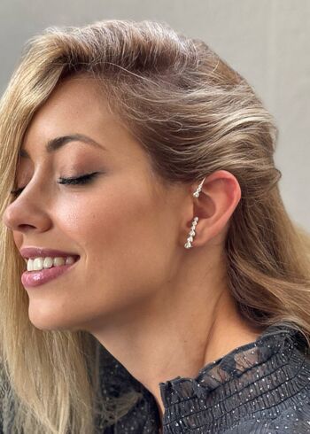 Tora Ear Cuff Argent - Noir 3