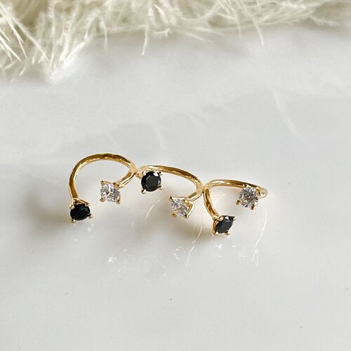 Ayla II Ring Gold - Black and Clear
