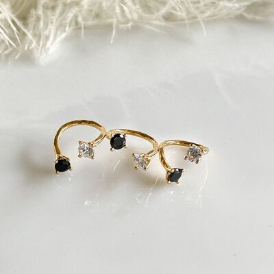Ayla II Ring Gold - Black and Clear