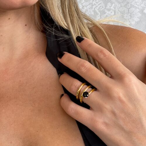 Twylla Handmade Ring Gold - Black