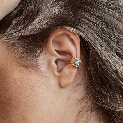 Eday Handmade Ear Cuff Silver - Light Blue