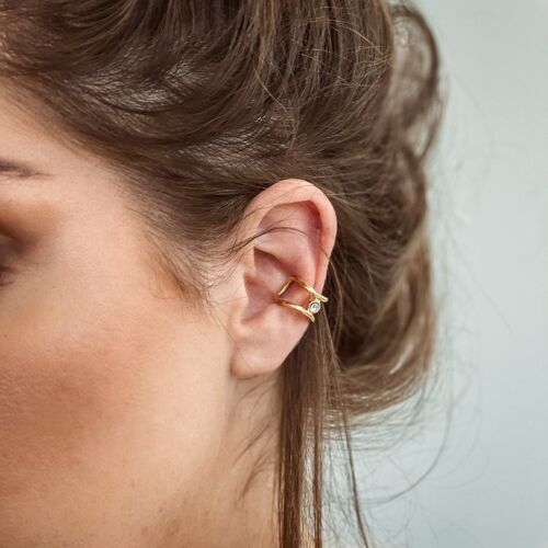 Eday Handmade Ear Cuff Gold - Clear