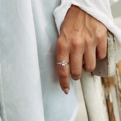 Eday III Handmade Ring Silver - Pink